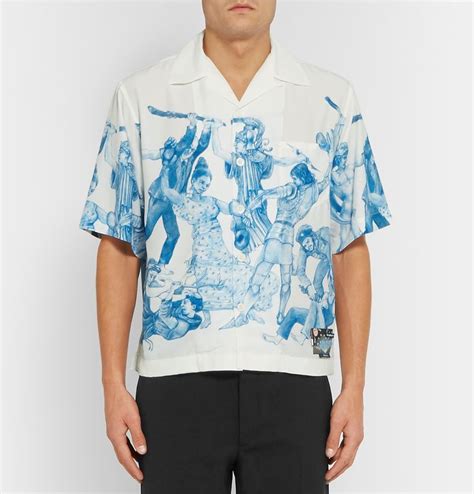 prada fruit camp collar shirt|Prada Shirts for Men .